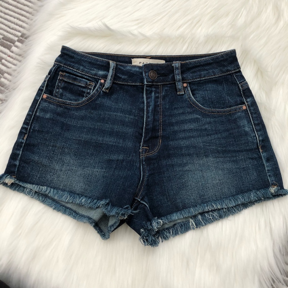 Pacsun high rise Fringe hem shorts 24